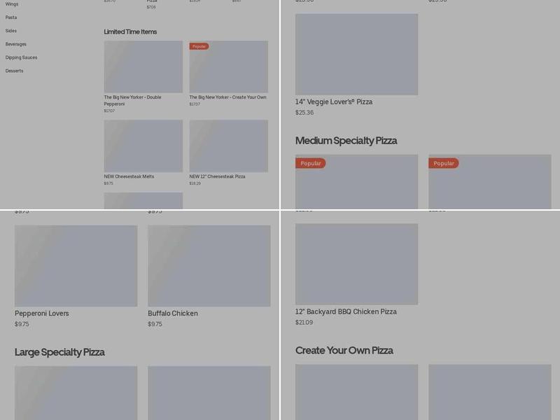 Pizza Hut Menu