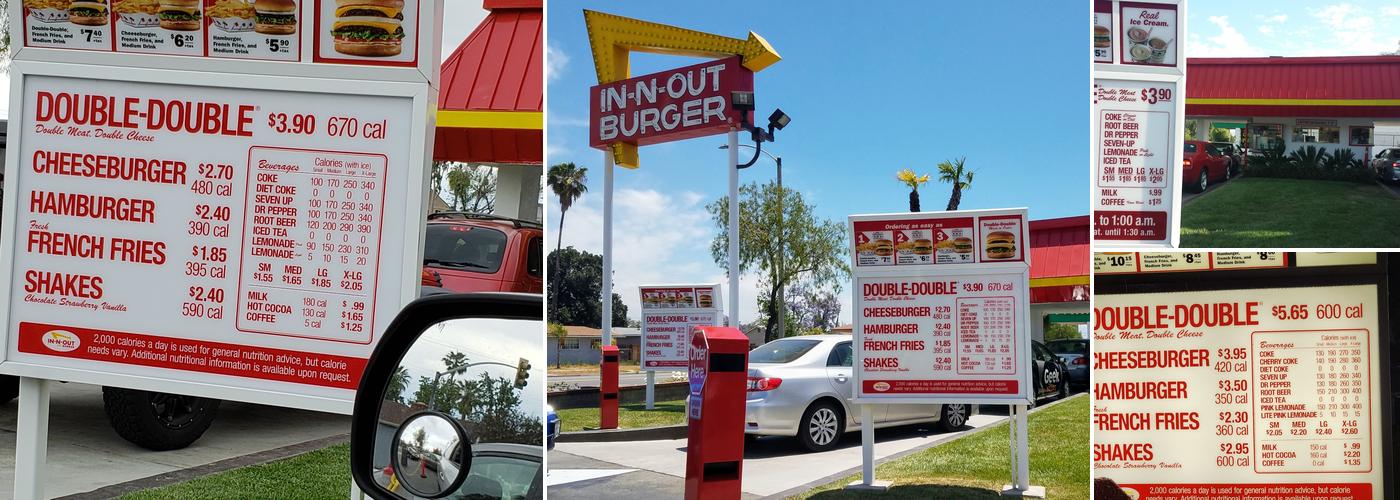 In-N-Out Burger Menu