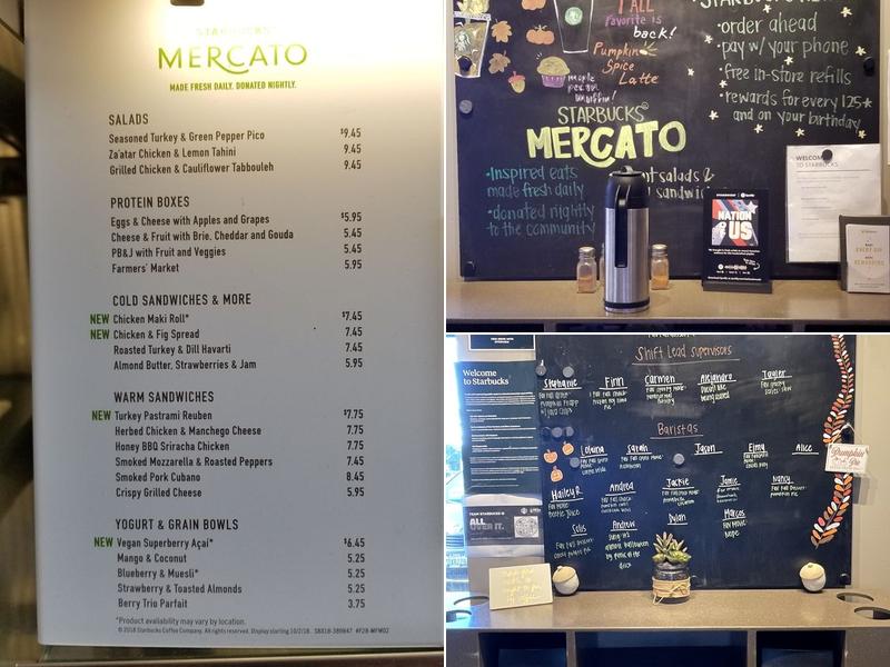Starbucks Coffee Company Menu