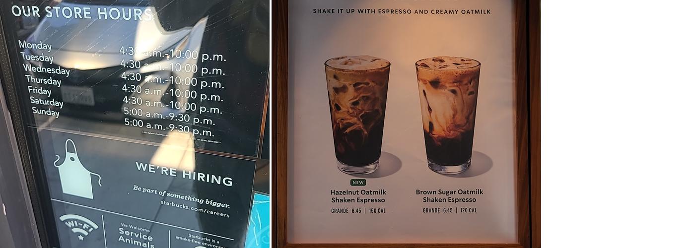Starbucks Menu