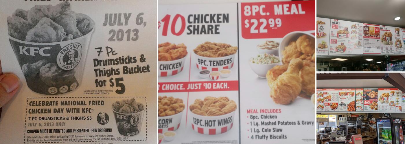 KFC Menu