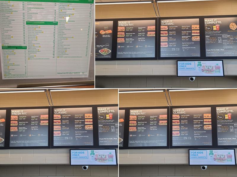 Subway Menu