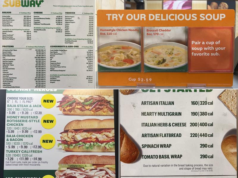 Subway Menu