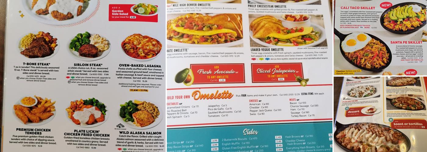 Denny's Restaurant Menu