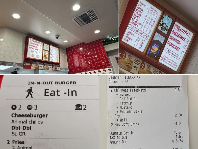 In-N-Out Burger Menu