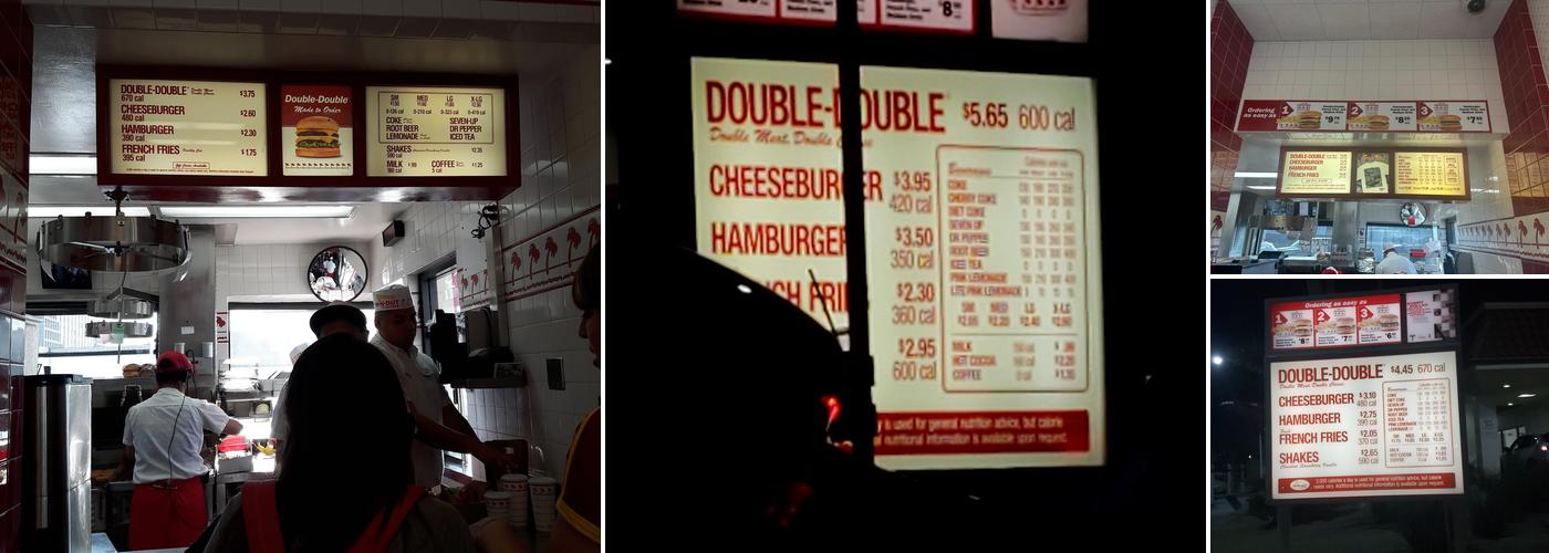 In-N-Out Burger Menu