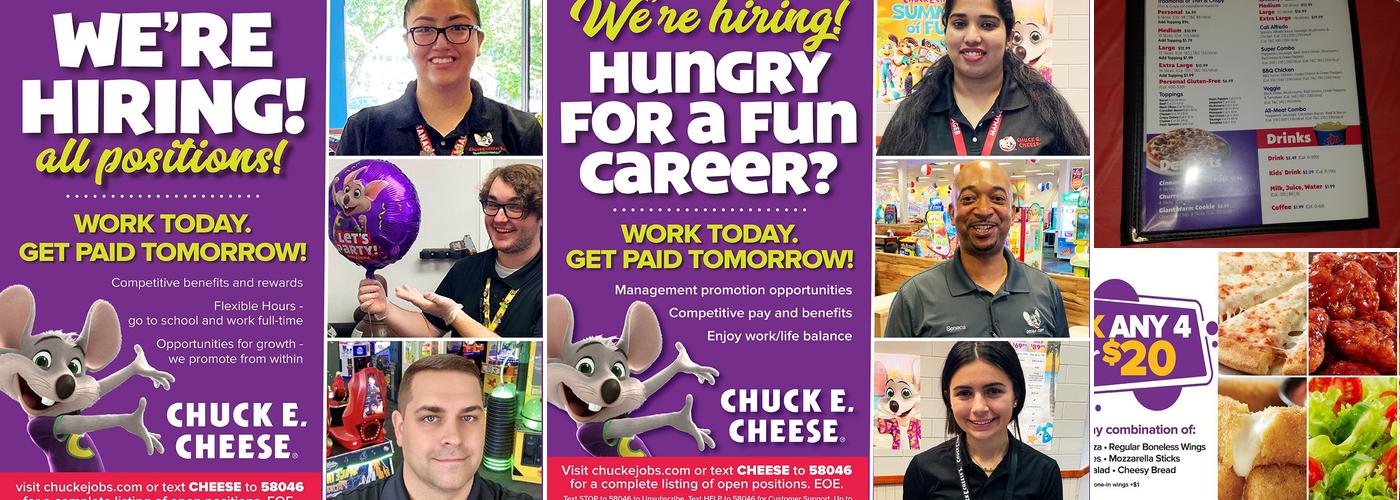 Chuck E. Cheese Menu