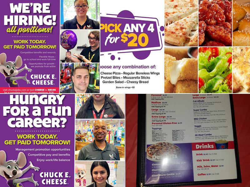 Chuck E. Cheese Menu