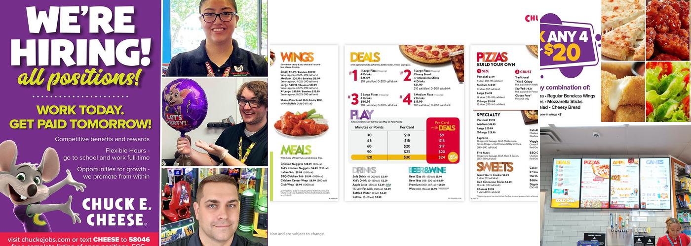 Chuck E. Cheese Menu