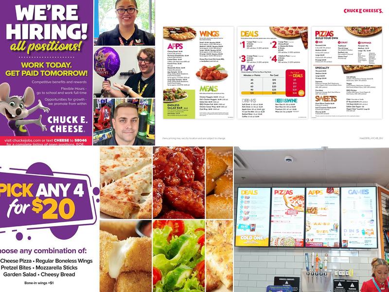 Chuck E. Cheese Menu