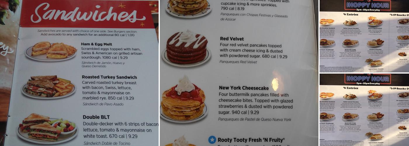 IHOP Menu