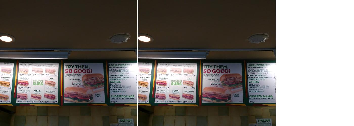 Subway Menu