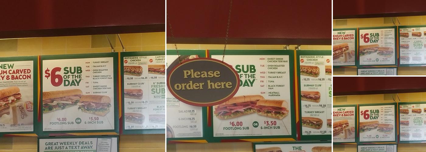 Subway Menu