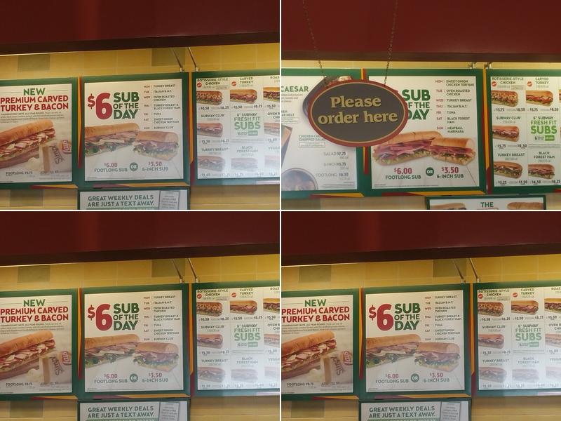 Subway Menu