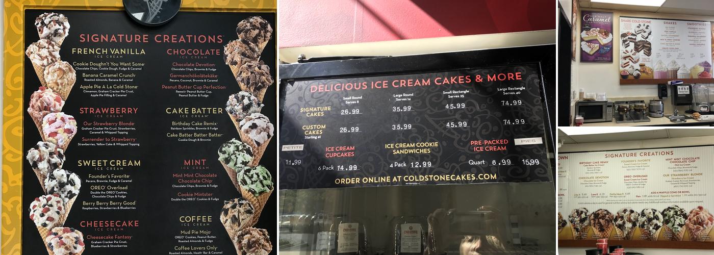 Cold Stone Creamery Menu