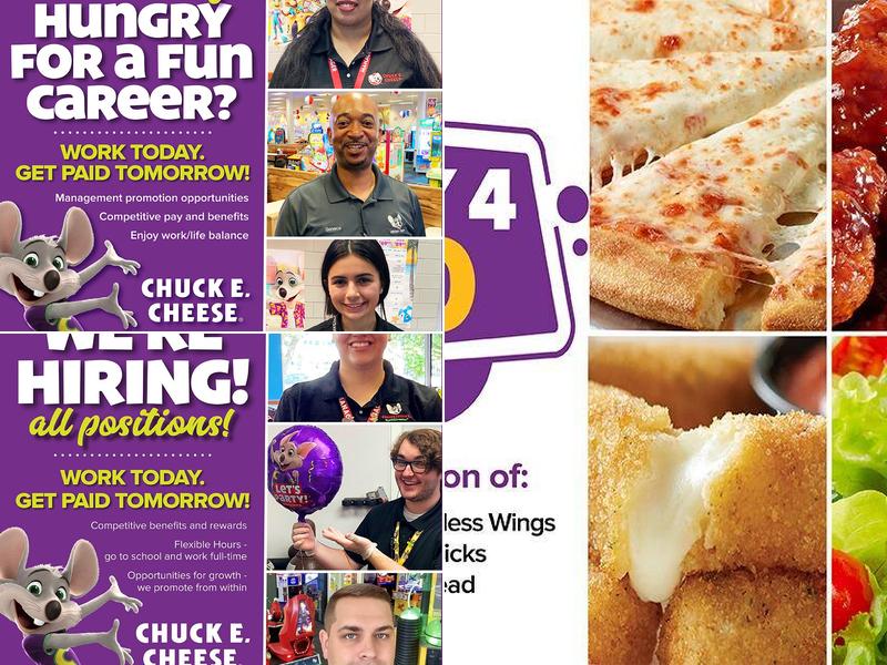 Chuck E. Cheese Menu