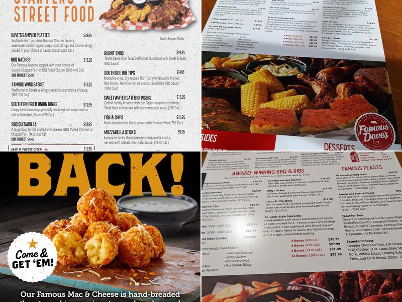 Famous Dave's Bar-B-Que Menu