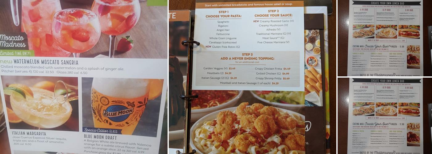 Olive Garden Italian Restaurant Menu