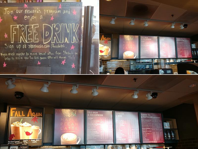 Starbucks Coffee Company Menu