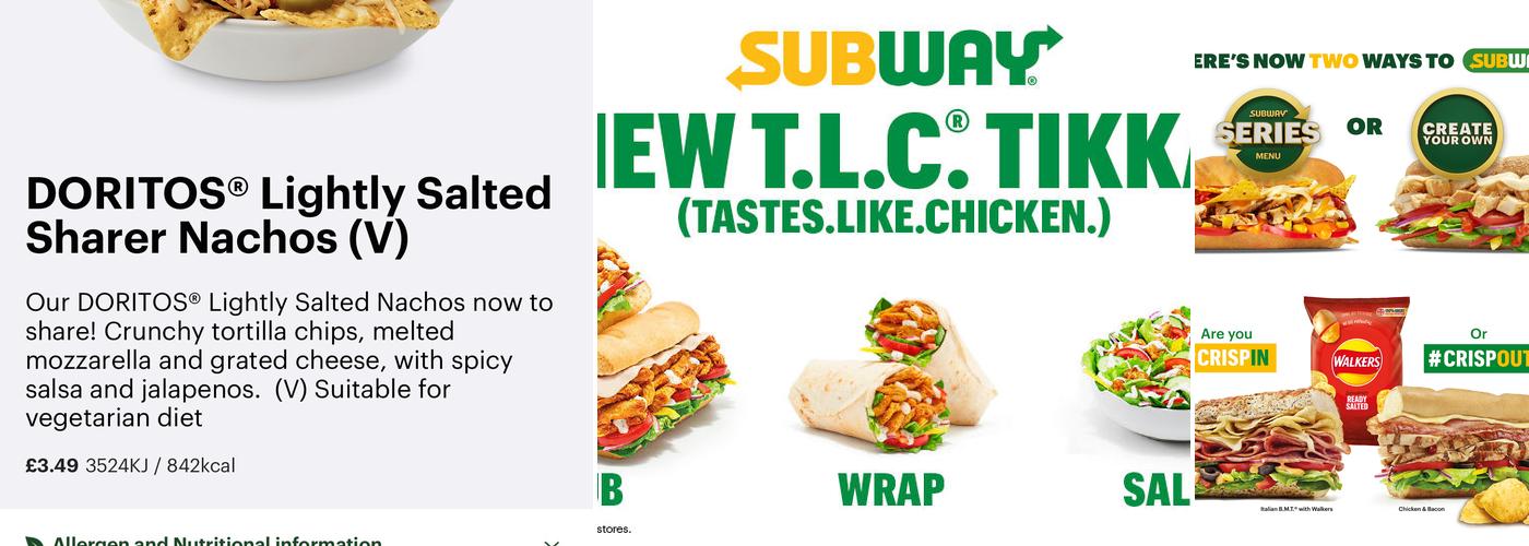 Subway Menu