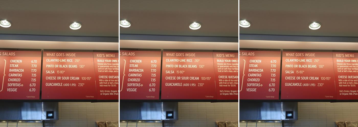 Chipotle Mexican Grill Menu