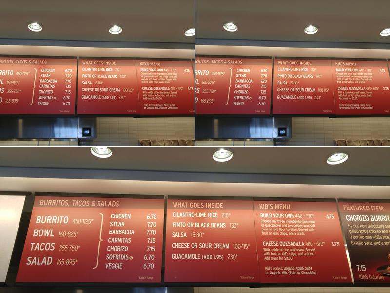 Chipotle Mexican Grill Menu
