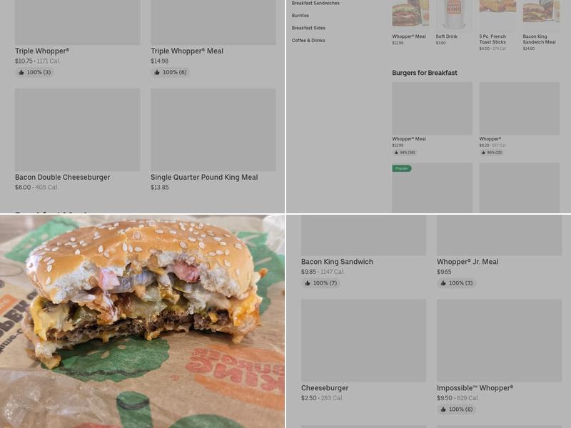 Burger King Menu