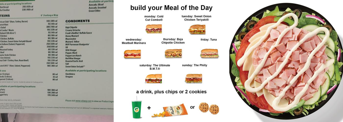 Subway Menu