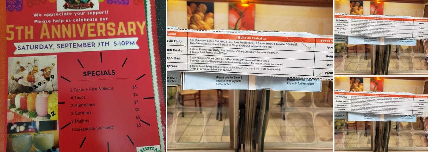 Subway Menu