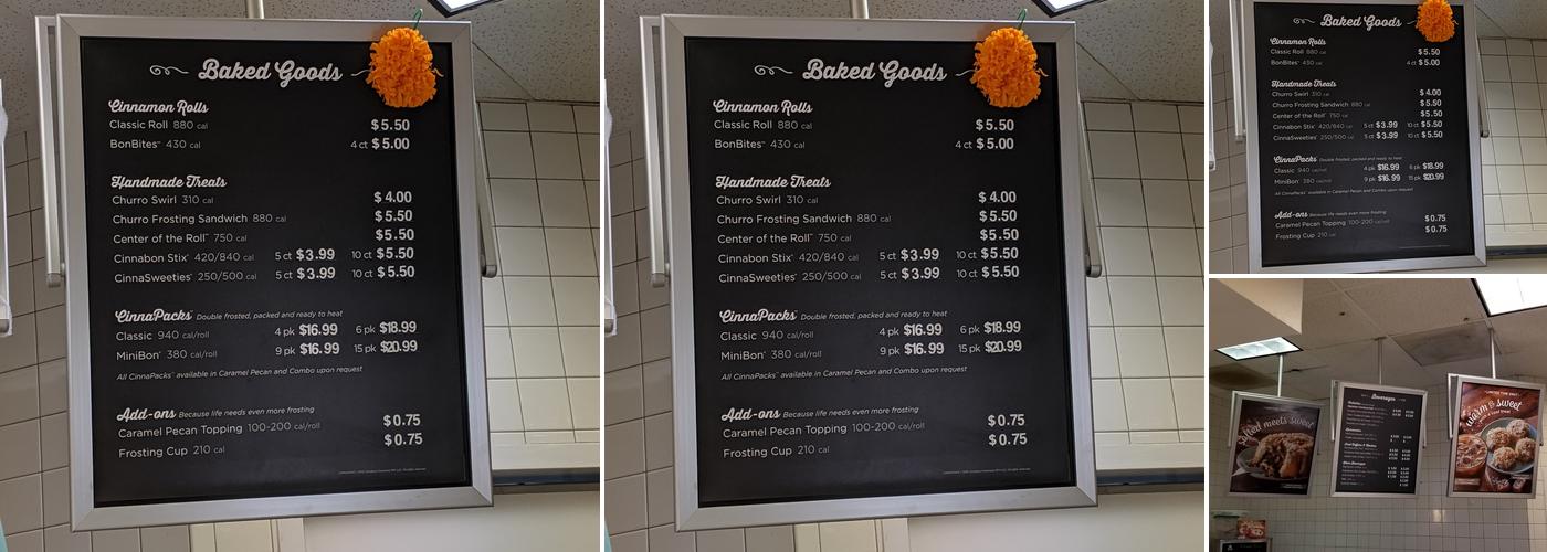 Cinnabon Menu