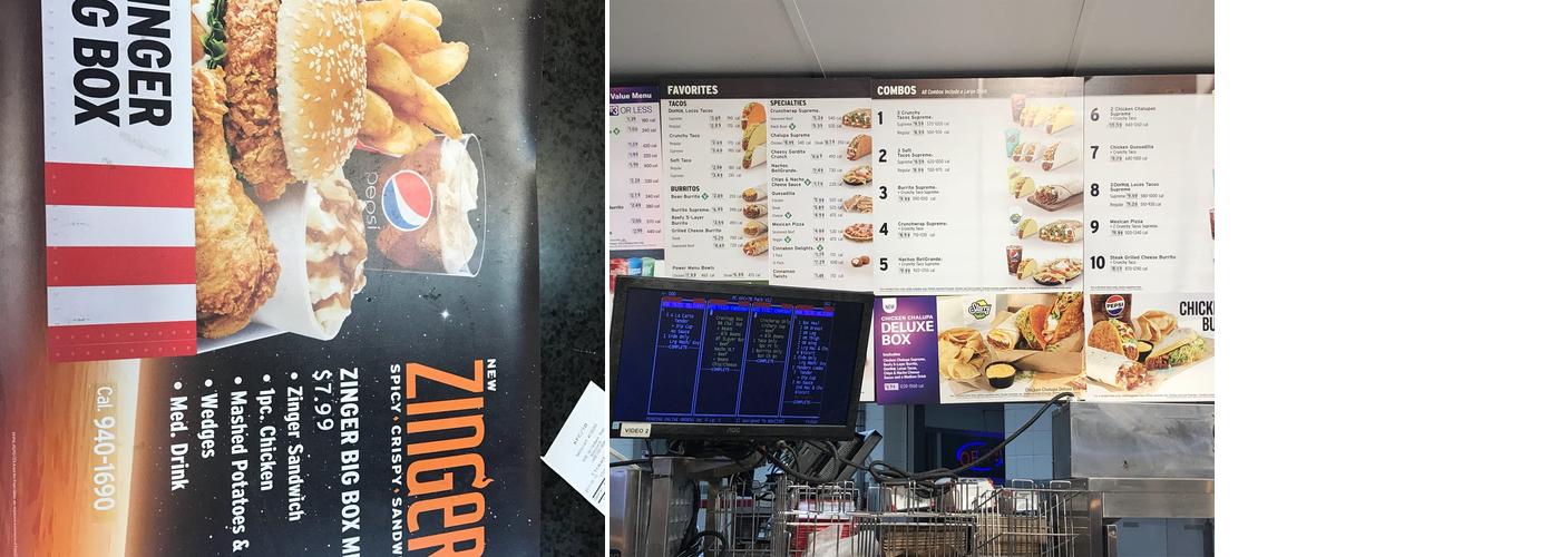 Taco Bell / KFC Menu