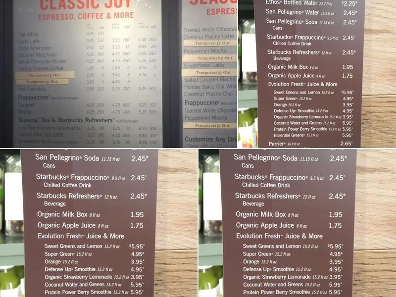 Starbucks Coffee Company Menu
