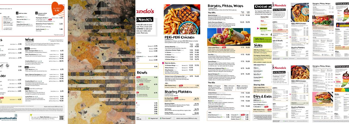 Nando's Oxford - Westgate Menu