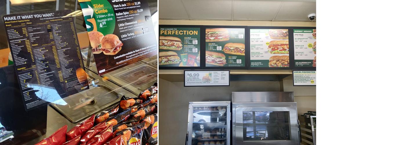 Subway Menu