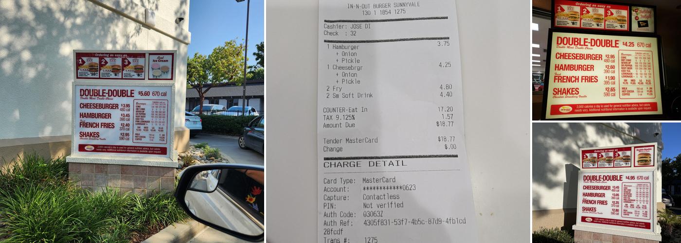 In-N-Out Burger Menu