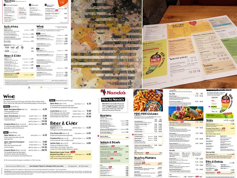 Nando's Maidstone Menu