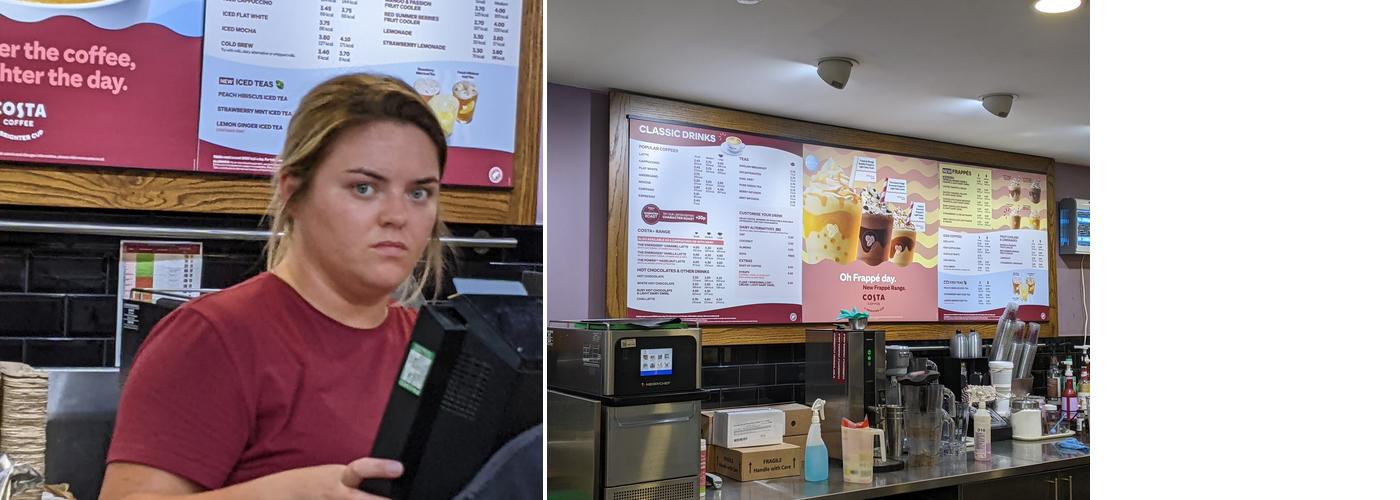 Costa Coffee Roadchef Maidstone Menu