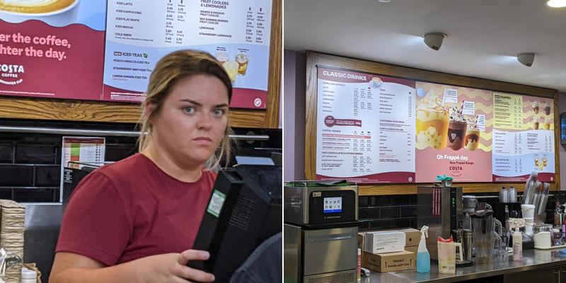 Costa Coffee Roadchef Maidstone Menu