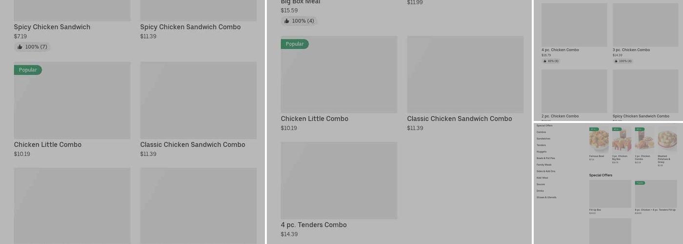 KFC Menu