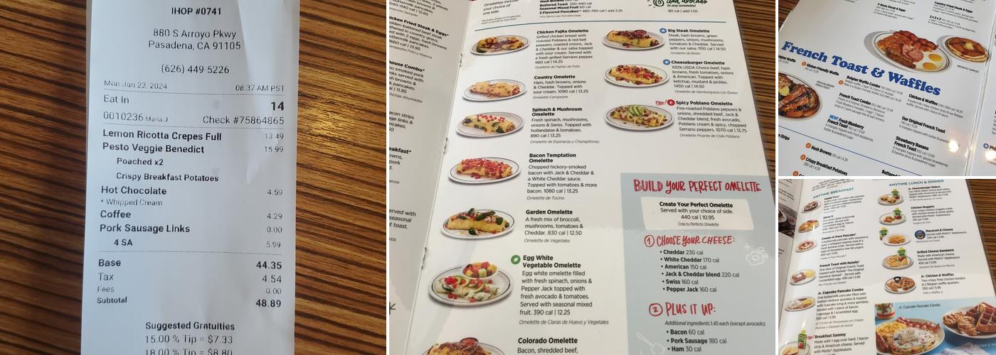 IHOP Menu