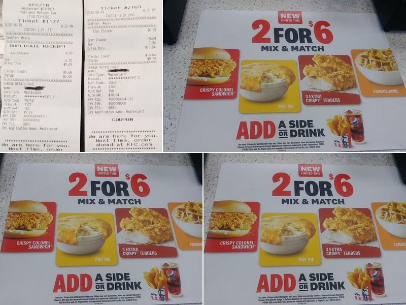 KFC Menu