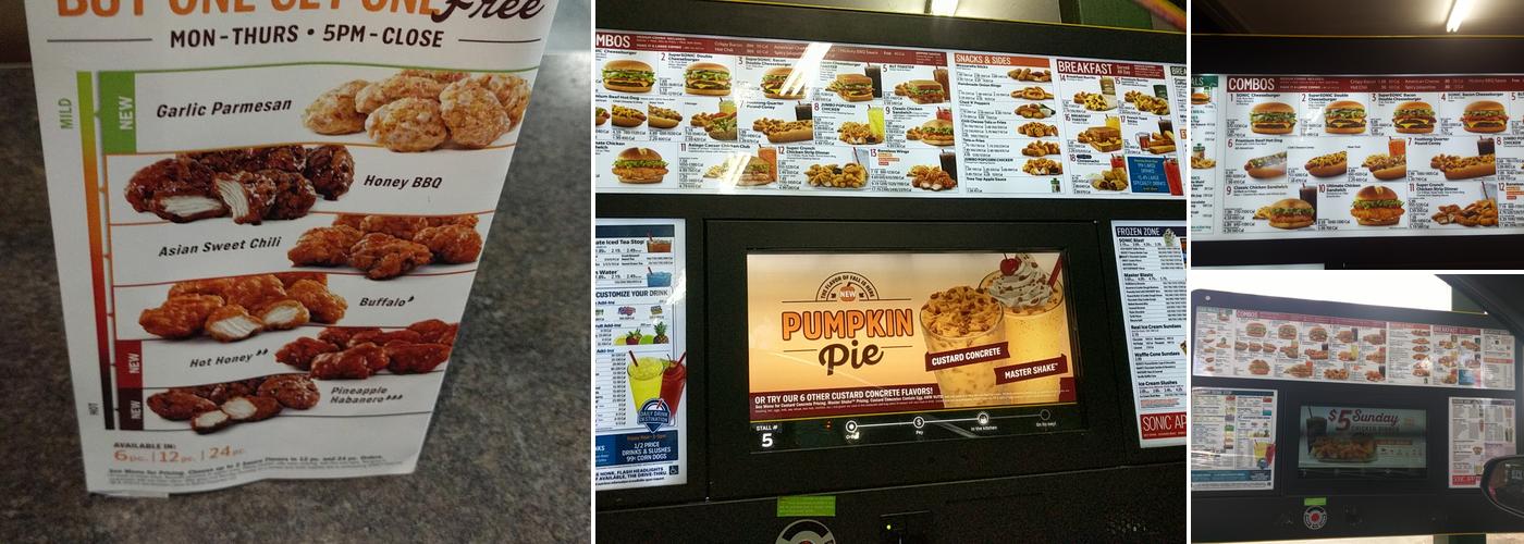 Sonic Drive-In Menu