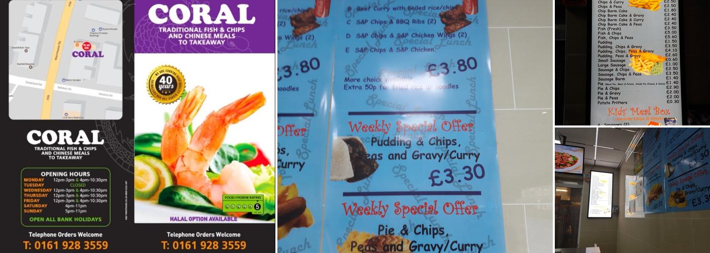 Coral FISH & CHIP&CHINESE TAKEAWAY Menu