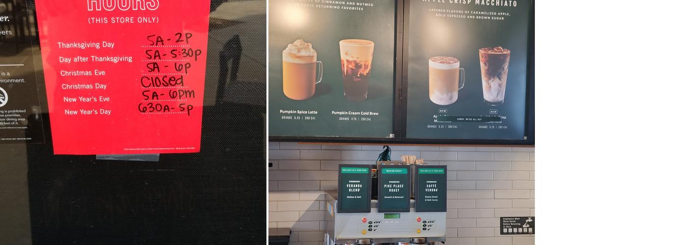 Starbucks Coffee Company Menu