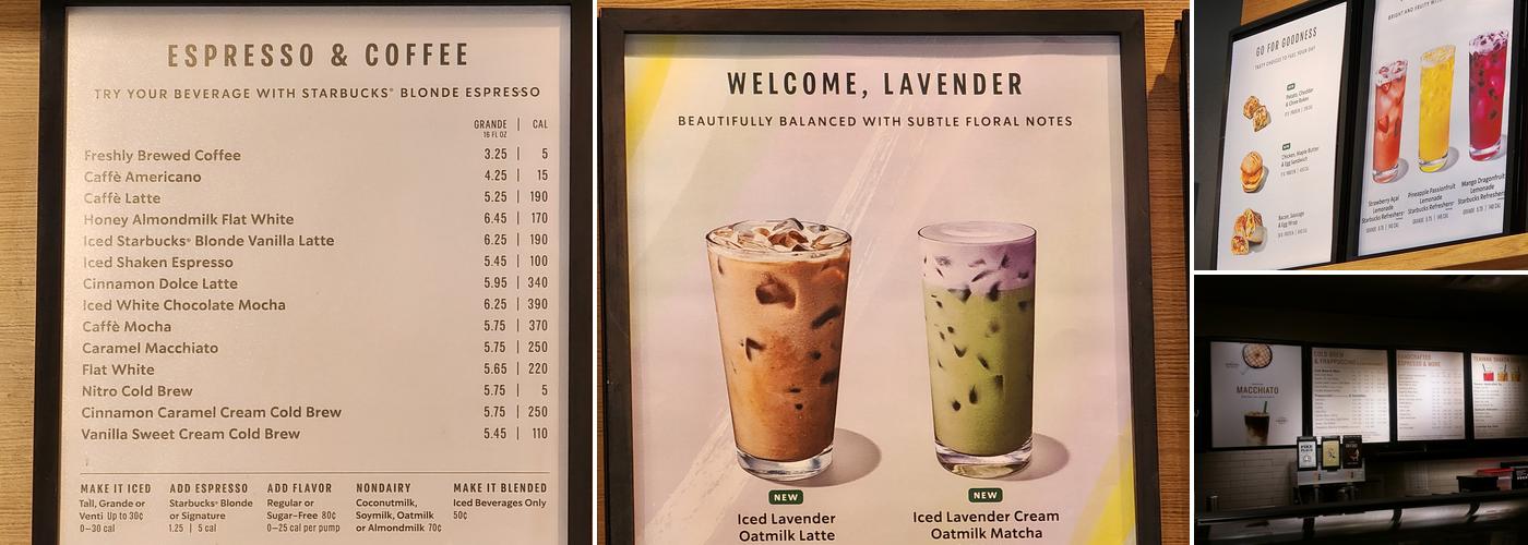 Starbucks Coffee Company Menu