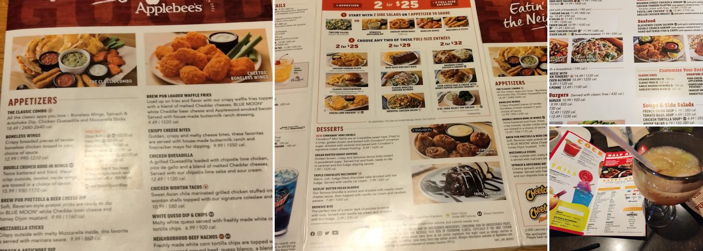 Applebee's Grill + Bar Menu