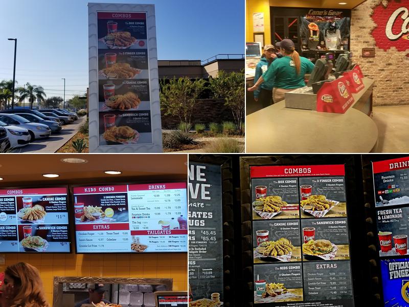 Raising Cane's Chicken Fingers Menu