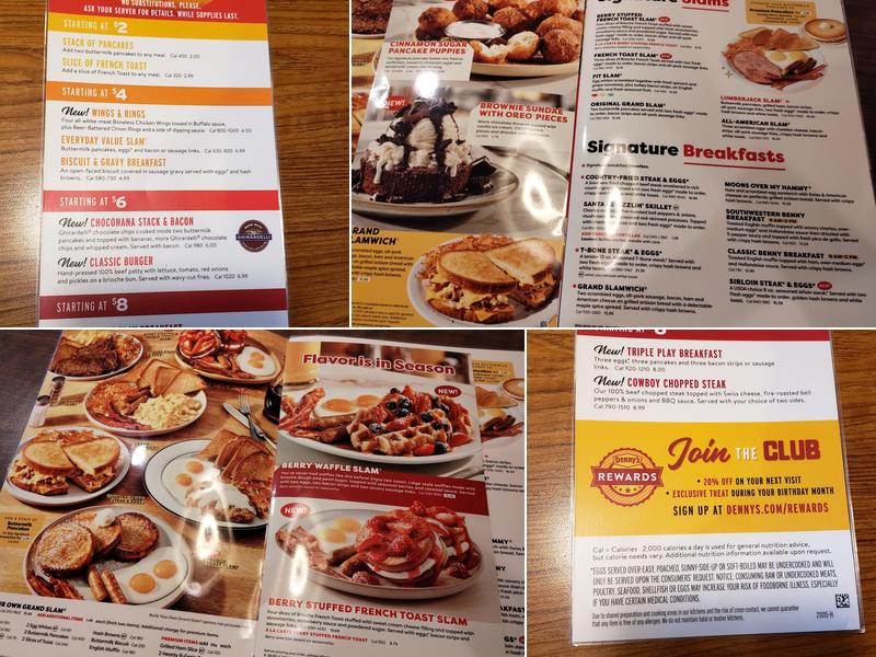 Denny's Restaurant Menu