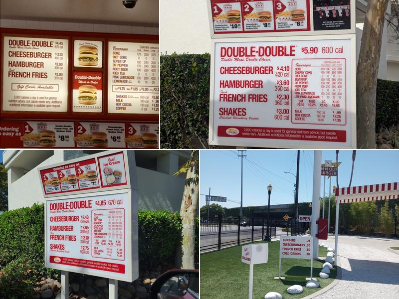 In-N-Out Burger Menu