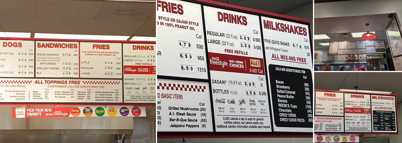 Five Guys Menu